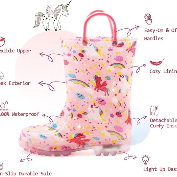 Euxterpa Other - EUXTERPA Kids Kids Light Up Rain Boots